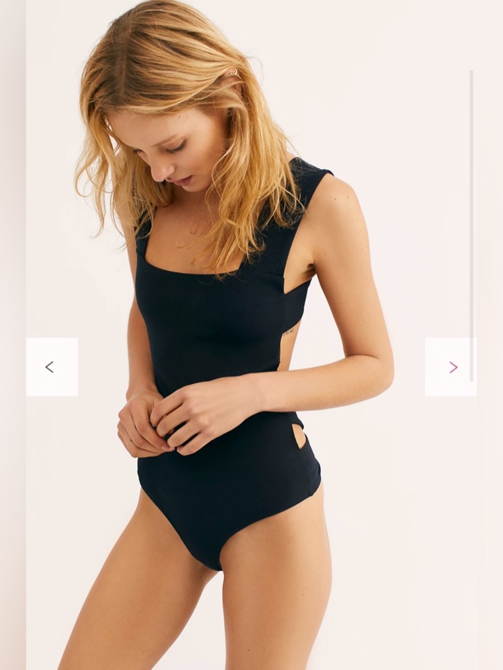 Free People Oh She's Strappy Bodysuit in Black Size Small